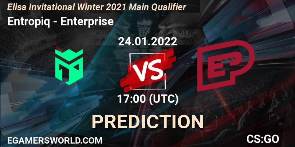 Entropiq - Enterprise: ennuste. 27.01.2022 at 11:00, Counter-Strike (CS2), Elisa Invitational Winter 2021 Main Qualifier
