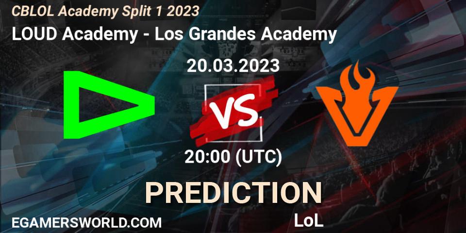 LOUD Academy - Los Grandes Academy: ennuste. 20.03.2023 at 20:00, LoL, CBLOL Academy Split 1 2023