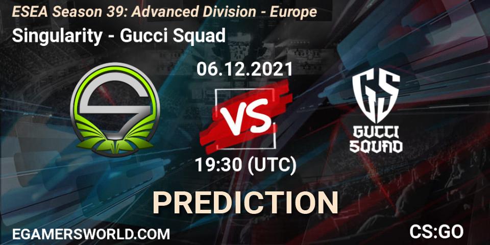 Singularity - Gucci Squad: ennuste. 06.12.2021 at 19:30, Counter-Strike (CS2), ESEA Season 39: Advanced Division - Europe