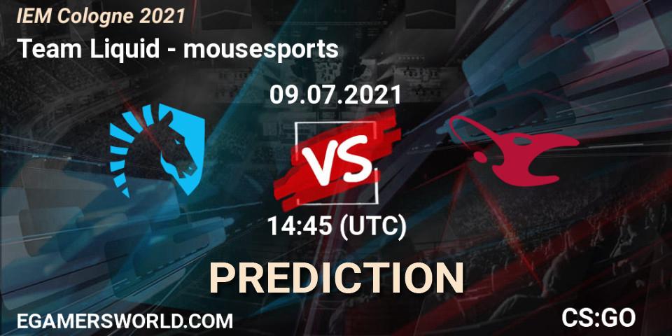 Team Liquid - mousesports: ennuste. 09.07.2021 at 15:55, Counter-Strike (CS2), IEM Cologne 2021