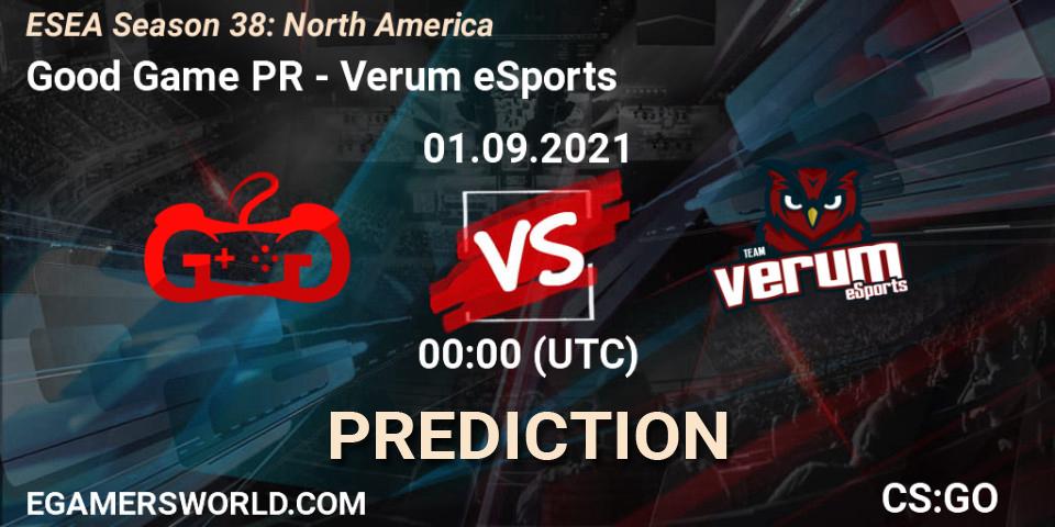 Good Game PR - Verum eSports: ennuste. 01.09.21, CS2 (CS:GO), ESEA Season 38: North America 