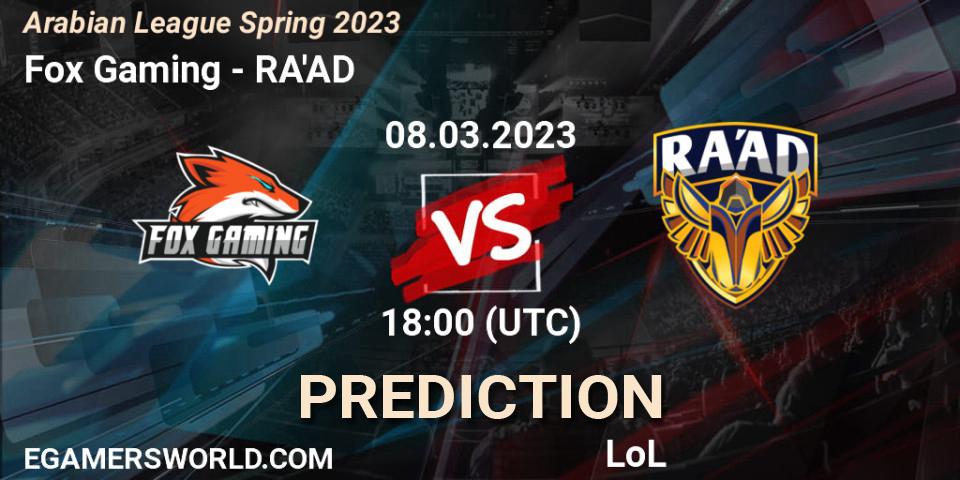 Fox Gaming - RA'AD: ennuste. 15.02.23, LoL, Arabian League Spring 2023