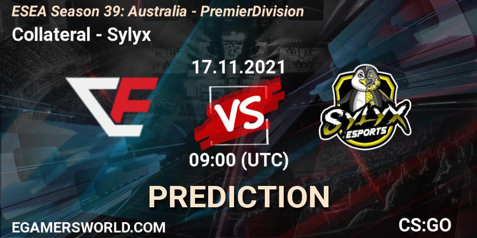 Collateral - Sylyx: ennuste. 17.11.2021 at 09:05, Counter-Strike (CS2), ESEA Season 39: Australia - Premier Division