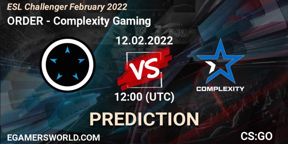 ORDER - Complexity Gaming: ennuste. 12.02.2022 at 12:00, Counter-Strike (CS2), ESL Challenger February 2022