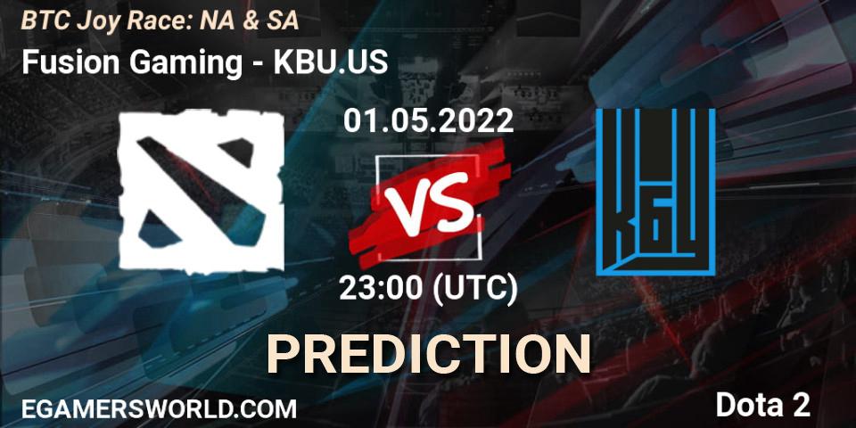 Fusion Gaming - KBU.US: ennuste. 01.05.2022 at 23:28, Dota 2, BTC Joy Race: NA & SA