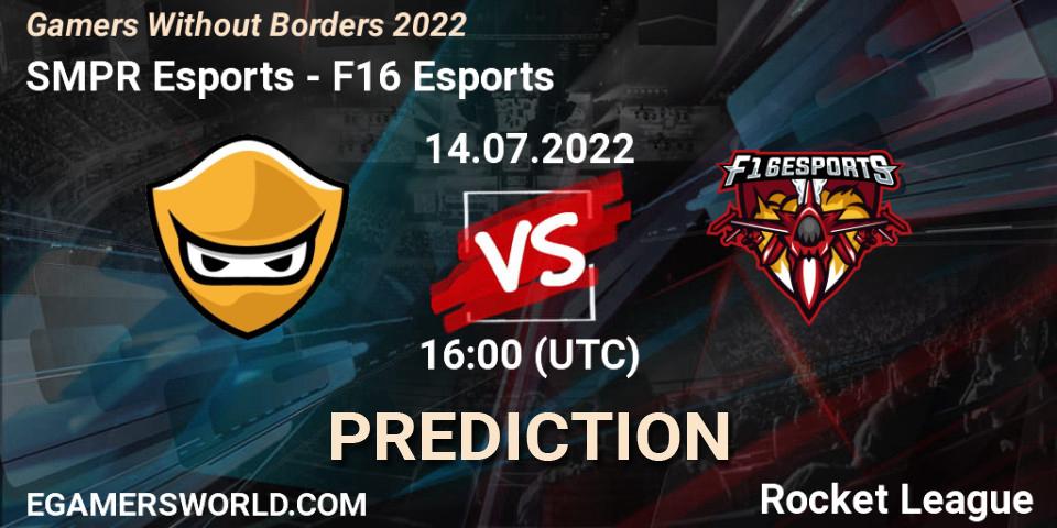 SMPR Esports - F16 Esports: ennuste. 14.07.2022 at 16:00, Rocket League, Gamers Without Borders 2022