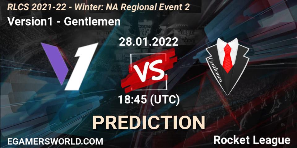 Version1 - Gentlemen: ennuste. 28.01.2022 at 18:45, Rocket League, RLCS 2021-22 - Winter: NA Regional Event 2
