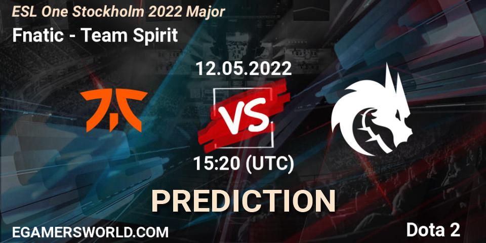 Fnatic - Team Spirit: ennuste. 12.05.2022 at 15:50, Dota 2, ESL One Stockholm 2022 Major