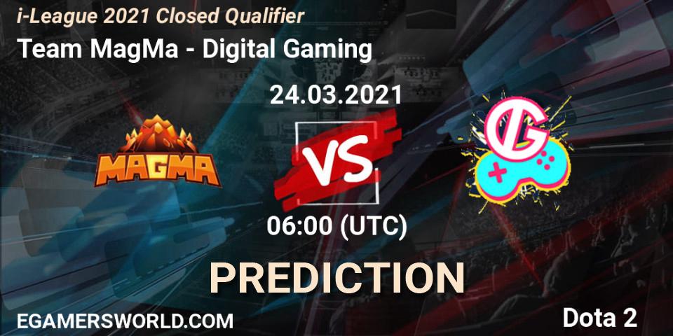 Team MagMa - Digital Gaming: ennuste. 24.03.2021 at 06:03, Dota 2, i-League 2021 Closed Qualifier