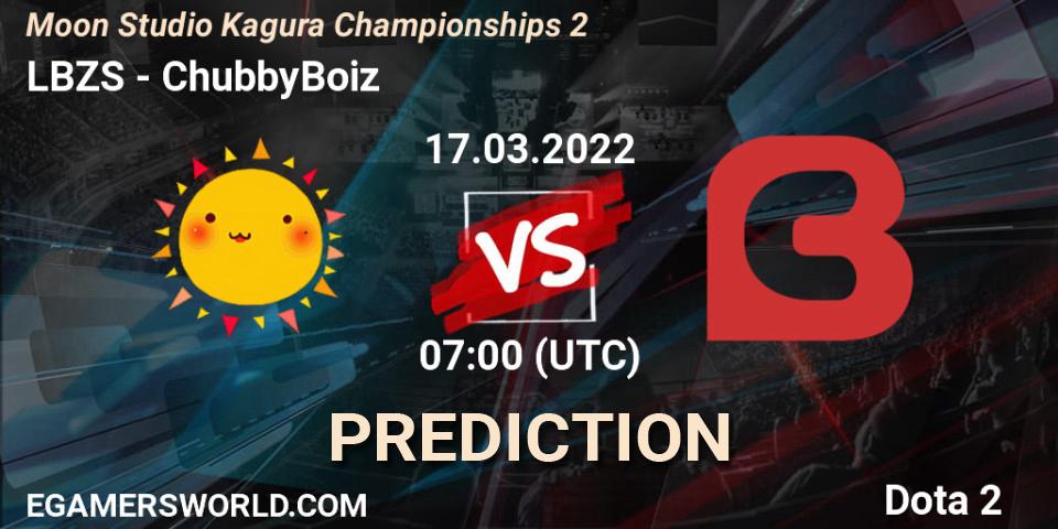 LBZS - ChubbyBoiz: ennuste. 17.03.2022 at 07:00, Dota 2, Moon Studio Kagura Championships 2
