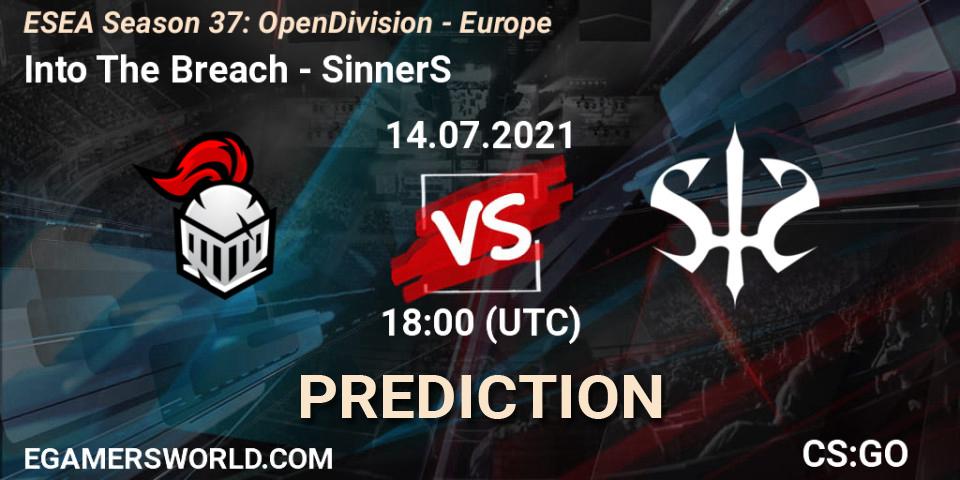 Into The Breach - SinnerS: ennuste. 14.07.21, CS2 (CS:GO), ESEA Season 37: Open Division - Europe