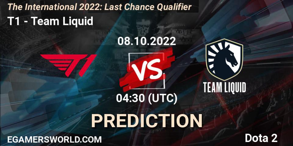 T1 - Team Liquid: ennuste. 08.10.22, Dota 2, The International 2022: Last Chance Qualifier