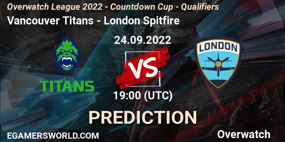 Vancouver Titans - London Spitfire: ennuste. 24.09.2022 at 19:00, Overwatch, Overwatch League 2022 - Countdown Cup - Qualifiers