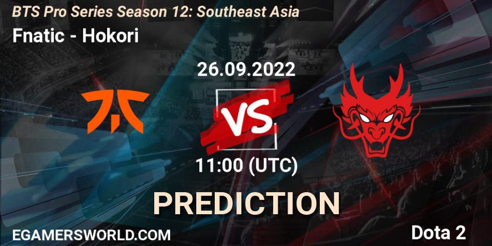 Fnatic - Hokori: ennuste. 26.09.22, Dota 2, BTS Pro Series Season 12: Southeast Asia