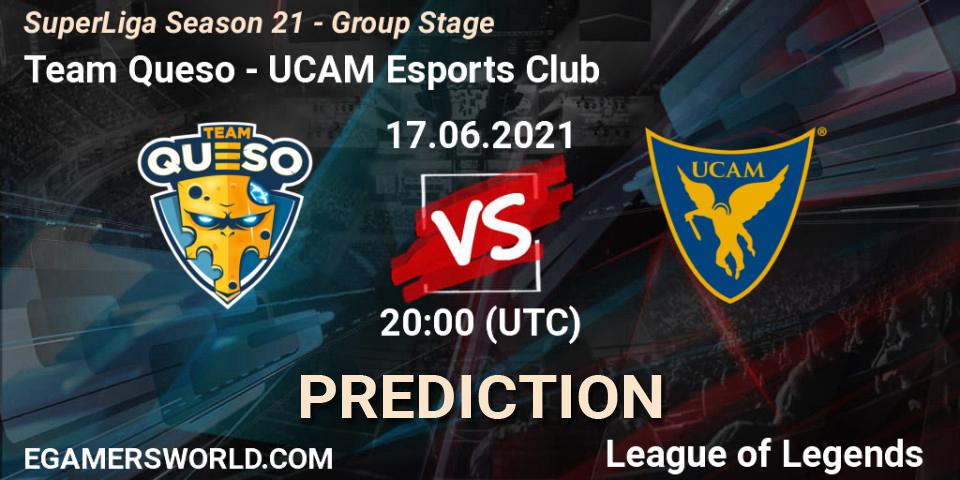 Team Queso - UCAM Esports Club: ennuste. 17.06.2021 at 20:00, LoL, SuperLiga Season 21 - Group Stage 