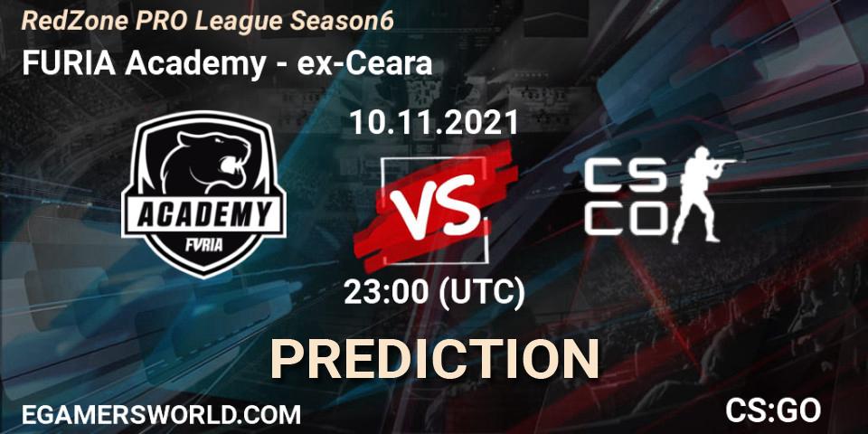 FURIA Academy - ex-Ceara: ennuste. 10.11.2021 at 23:00, Counter-Strike (CS2), RedZone PRO League Season 6