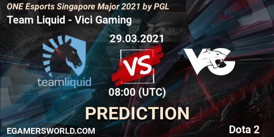 Team Liquid - Vici Gaming: ennuste. 29.03.2021 at 09:25, Dota 2, ONE Esports Singapore Major 2021