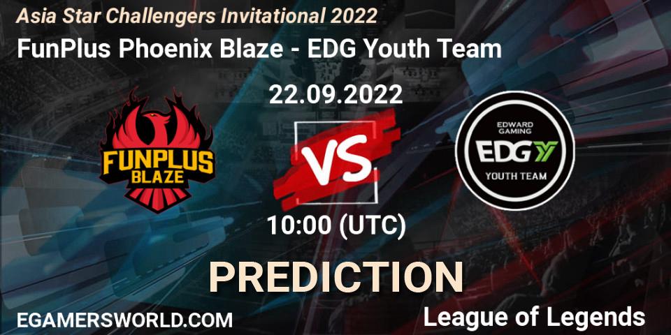 FunPlus Phoenix Blaze - EDward Gaming Youth Team: ennuste. 22.09.2022 at 10:00, LoL, Asia Star Challengers Invitational 2022