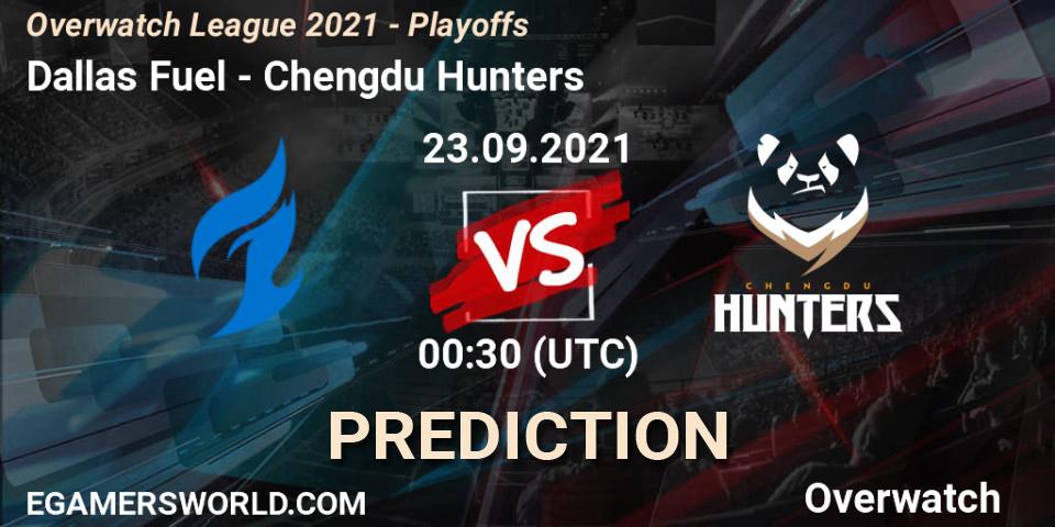 Dallas Fuel - Chengdu Hunters: ennuste. 23.09.2021 at 02:30, Overwatch, Overwatch League 2021 - Playoffs