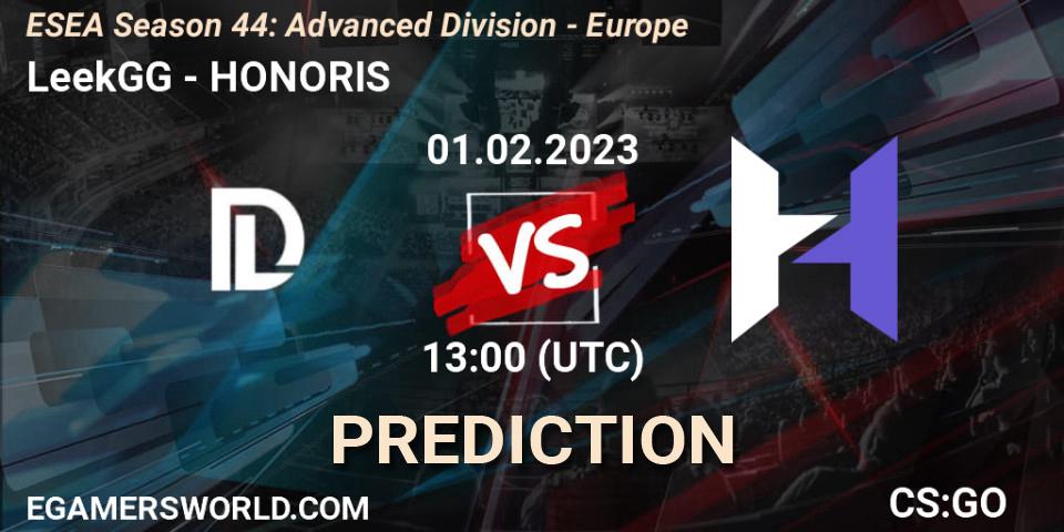 Scythe - HONORIS: ennuste. 01.02.23, CS2 (CS:GO), ESEA Season 44: Advanced Division - Europe