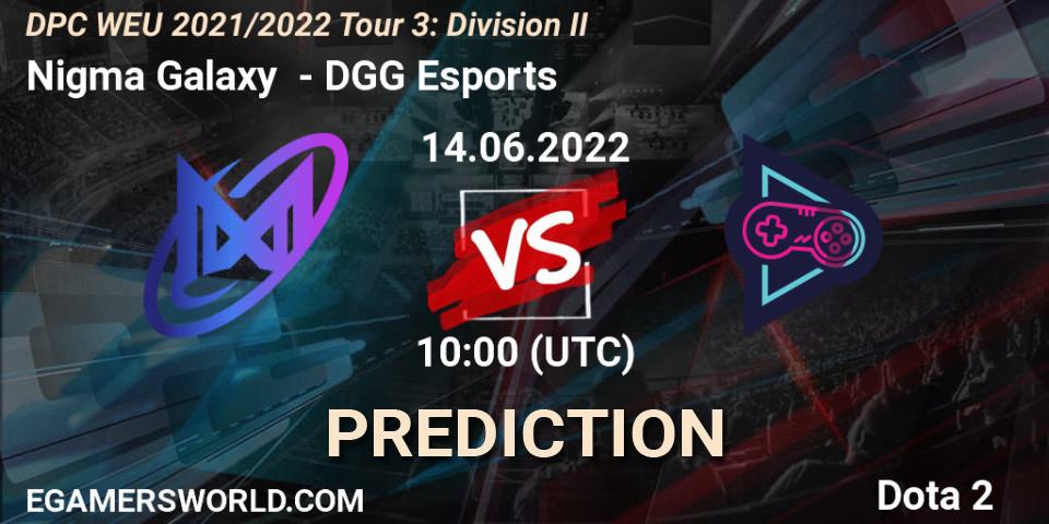 Nigma Galaxy - DGG Esports: ennuste. 14.06.22, Dota 2, DPC WEU 2021/2022 Tour 3: Division II