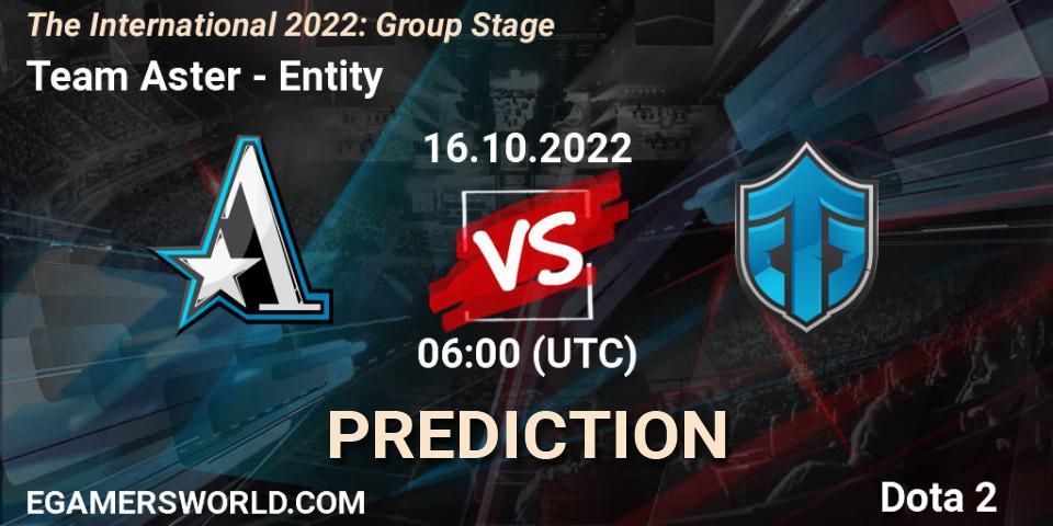 Team Aster - Entity: ennuste. 16.10.2022 at 06:39, Dota 2, The International 2022: Group Stage
