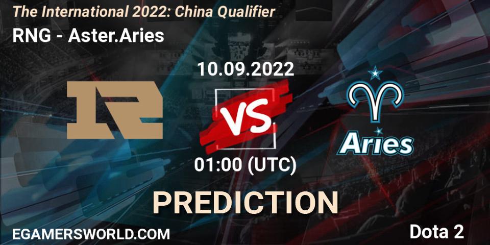 RNG - Aster.Aries: ennuste. 10.09.2022 at 01:02, Dota 2, The International 2022: China Qualifier