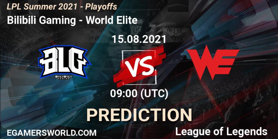 Bilibili Gaming - World Elite: ennuste. 15.08.2021 at 09:00, LoL, LPL Summer 2021 - Playoffs