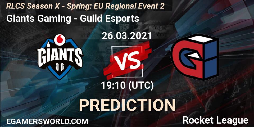 Giants Gaming - Guild Esports: ennuste. 26.03.2021 at 19:00, Rocket League, RLCS Season X - Spring: EU Regional Event 2