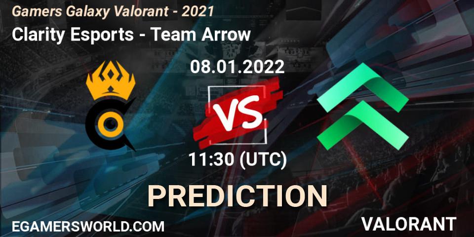 Clarity Esports - Team Arrow: ennuste. 08.01.2022 at 11:30, VALORANT, Gamers Galaxy Valorant - 2021