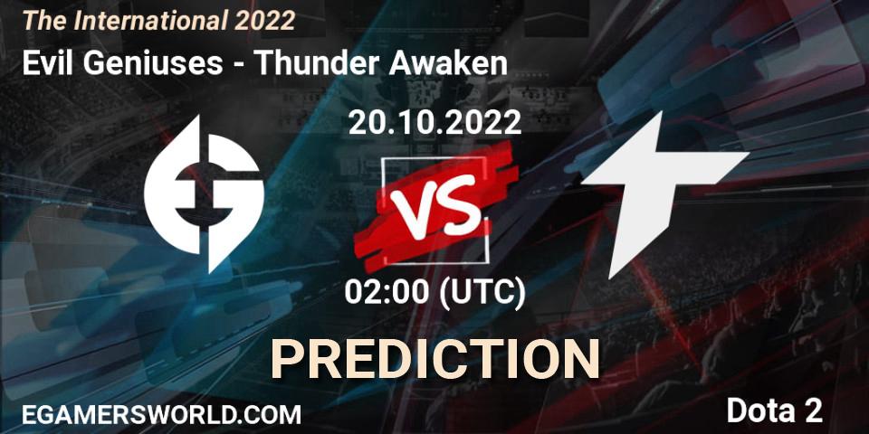 Evil Geniuses - Thunder Awaken: ennuste. 20.10.22, Dota 2, The International 2022