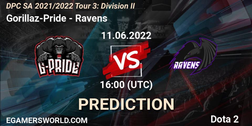 Gorillaz-Pride - Ravens: ennuste. 11.06.2022 at 16:14, Dota 2, DPC SA 2021/2022 Tour 3: Division II