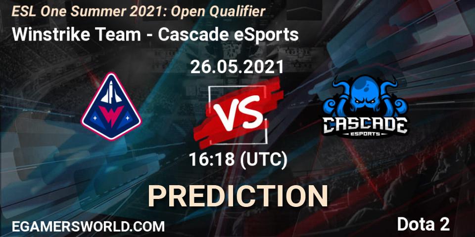 Winstrike Team - Cascade eSports: ennuste. 26.05.21, Dota 2, ESL One Summer 2021: Open Qualifier