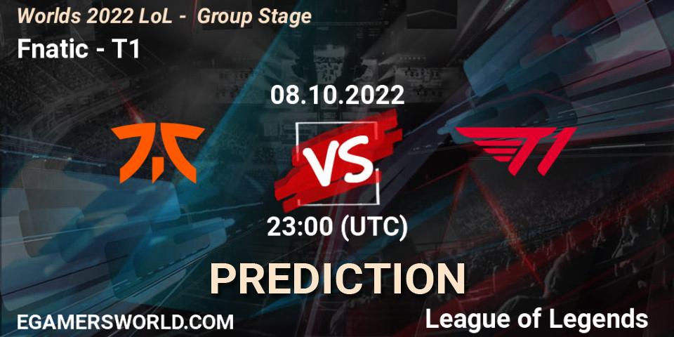 Fnatic - T1: ennuste. 08.10.22, LoL, Worlds 2022 LoL - Group Stage