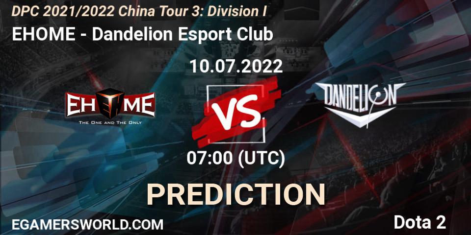 EHOME - Dandelion Esport Club: ennuste. 10.07.2022 at 06:58, Dota 2, DPC 2021/2022 China Tour 3: Division I