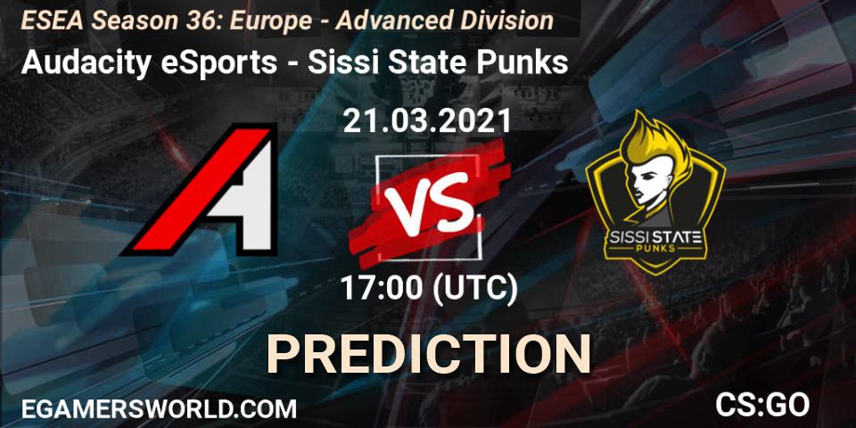 Audacity eSports - Sissi State Punks: ennuste. 21.03.2021 at 17:00, Counter-Strike (CS2), ESEA Season 36: Europe - Advanced Division