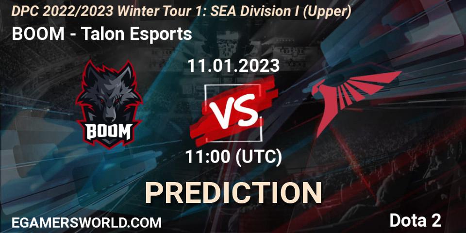 BOOM - Talon Esports: ennuste. 11.01.2023 at 11:00, Dota 2, DPC 2022/2023 Winter Tour 1: SEA Division I (Upper)