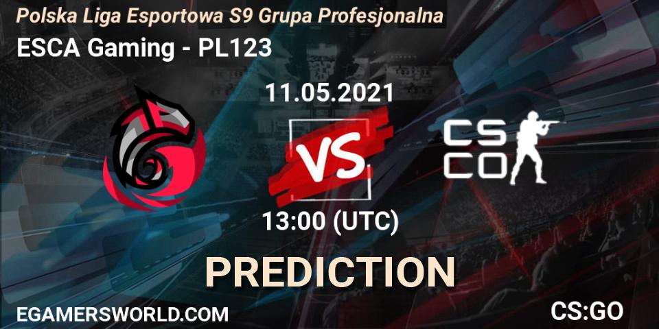 ESCA Gaming - PL123: ennuste. 11.05.2021 at 13:00, Counter-Strike (CS2), Polska Liga Esportowa S9 Grupa Profesjonalna