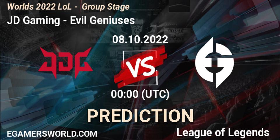 JD Gaming - Evil Geniuses: ennuste. 08.10.22, LoL, Worlds 2022 LoL - Group Stage