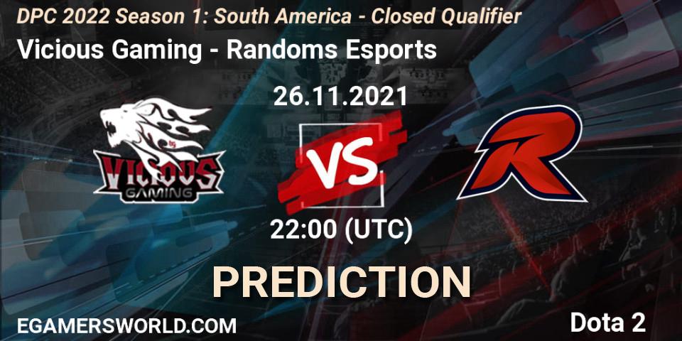 Vicious Gaming - Randoms Esports: ennuste. 26.11.21, Dota 2, DPC 2022 Season 1: South America - Closed Qualifier
