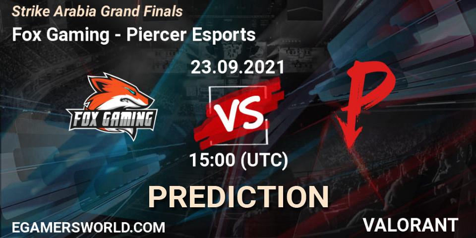 Fox Gaming - Piercer Esports: ennuste. 23.09.2021 at 17:00, VALORANT, Strike Arabia Grand Finals
