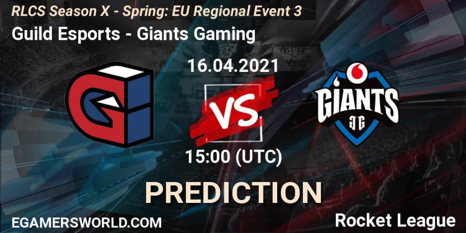 Guild Esports - Giants Gaming: ennuste. 16.04.2021 at 15:00, Rocket League, RLCS Season X - Spring: EU Regional Event 3
