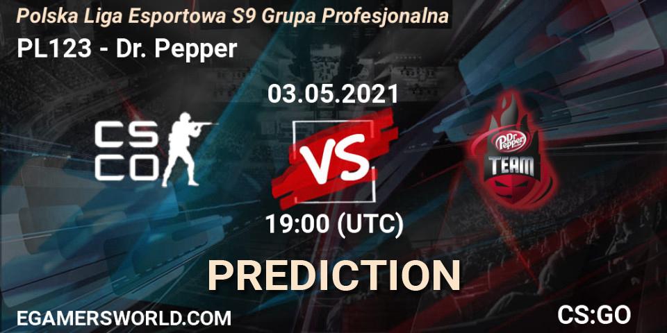 PL123 - Dr. Pepper: ennuste. 03.05.2021 at 19:00, Counter-Strike (CS2), Polska Liga Esportowa S9 Grupa Profesjonalna