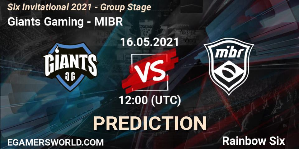 Giants Gaming - MIBR: ennuste. 16.05.21, Rainbow Six, Six Invitational 2021 - Group Stage