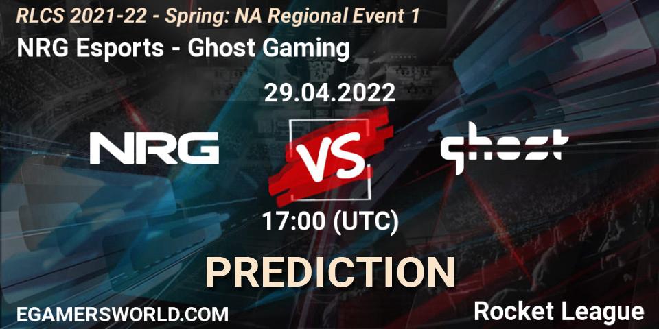 NRG Esports - Ghost Gaming: ennuste. 29.04.22, Rocket League, RLCS 2021-22 - Spring: NA Regional Event 1