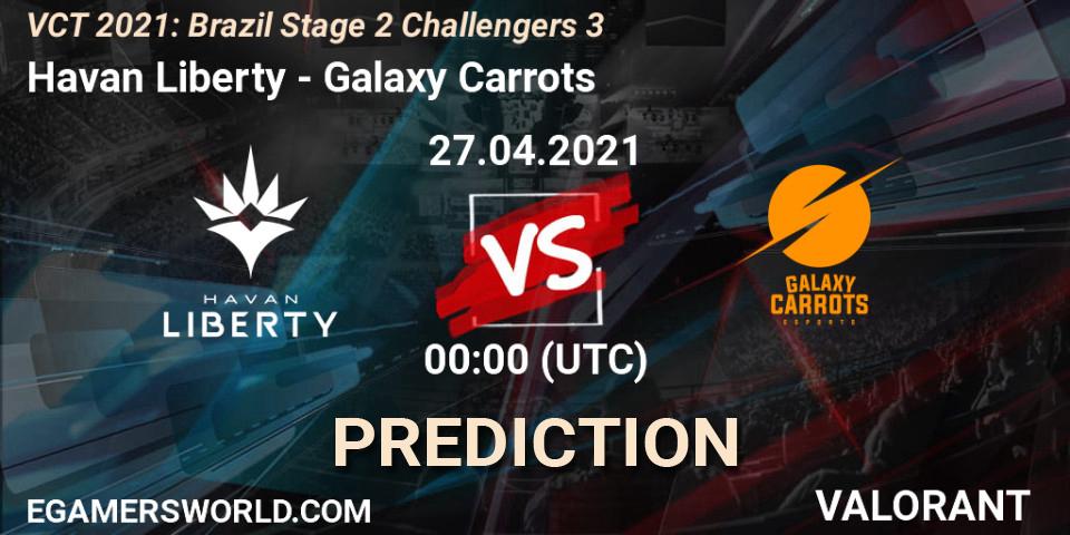 Havan Liberty - Galaxy Carrots: ennuste. 27.04.2021 at 01:15, VALORANT, VCT 2021: Brazil Stage 2 Challengers 3
