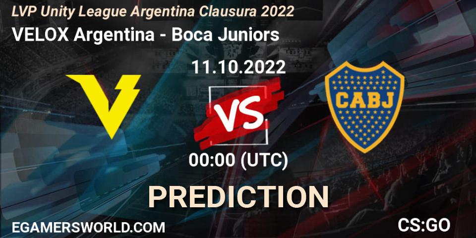 VELOX Argentina - Boca Juniors: ennuste. 11.10.2022 at 00:00, Counter-Strike (CS2), LVP Unity League Argentina Clausura 2022