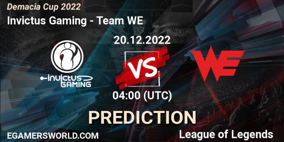 Invictus Gaming - Team WE: ennuste. 20.12.22, LoL, Demacia Cup 2022