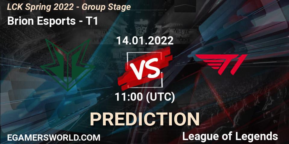 Brion Esports - T1: ennuste. 14.01.2022 at 11:00, LoL, LCK Spring 2022 - Group Stage