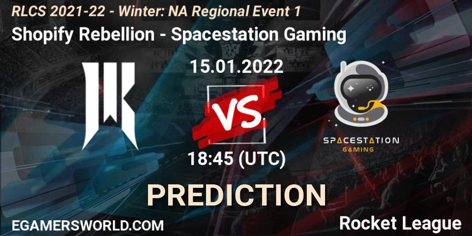 Shopify Rebellion - Spacestation Gaming: ennuste. 15.01.22, Rocket League, RLCS 2021-22 - Winter: NA Regional Event 1